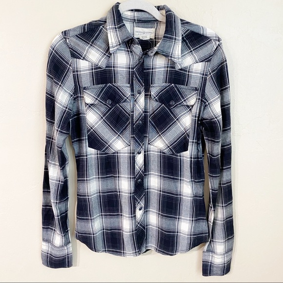 Denim & Supply Plaid Western Button Down Top - Picture 2 of 4